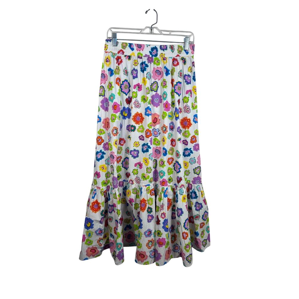 The House Of Perna Moira Maxi Skirt Women Size M‎ Multicolor Good Floral Tiered